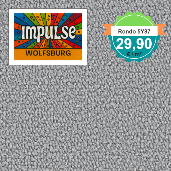 Vorwerk Teppichboden in Draufsicht – hellgraue Schlingenware mit feiner Struktur, gleichmäßige Oberfläche in moderner Optik